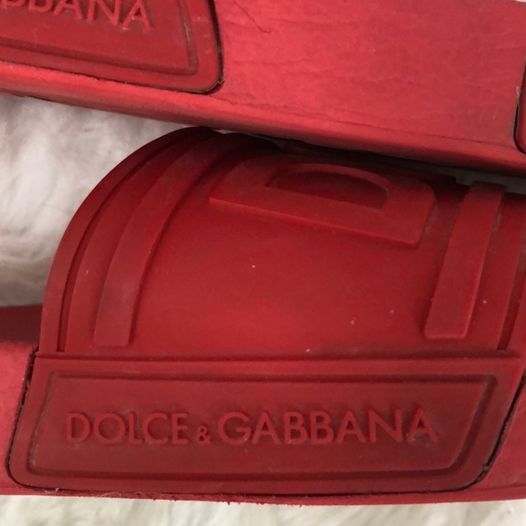 Dolce & Gabbana Men\'s Red Rubber Slides Size 42  / COA main image 6